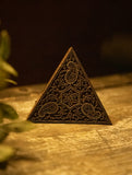 Nazakat. Exclusive, Fine Hand Engraved Wood Block Curio - The Triangle