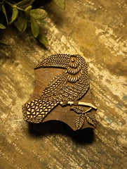 Nazakat. Exclusive, Fine Hand Engraved Wood Block Curio - Woodpecker