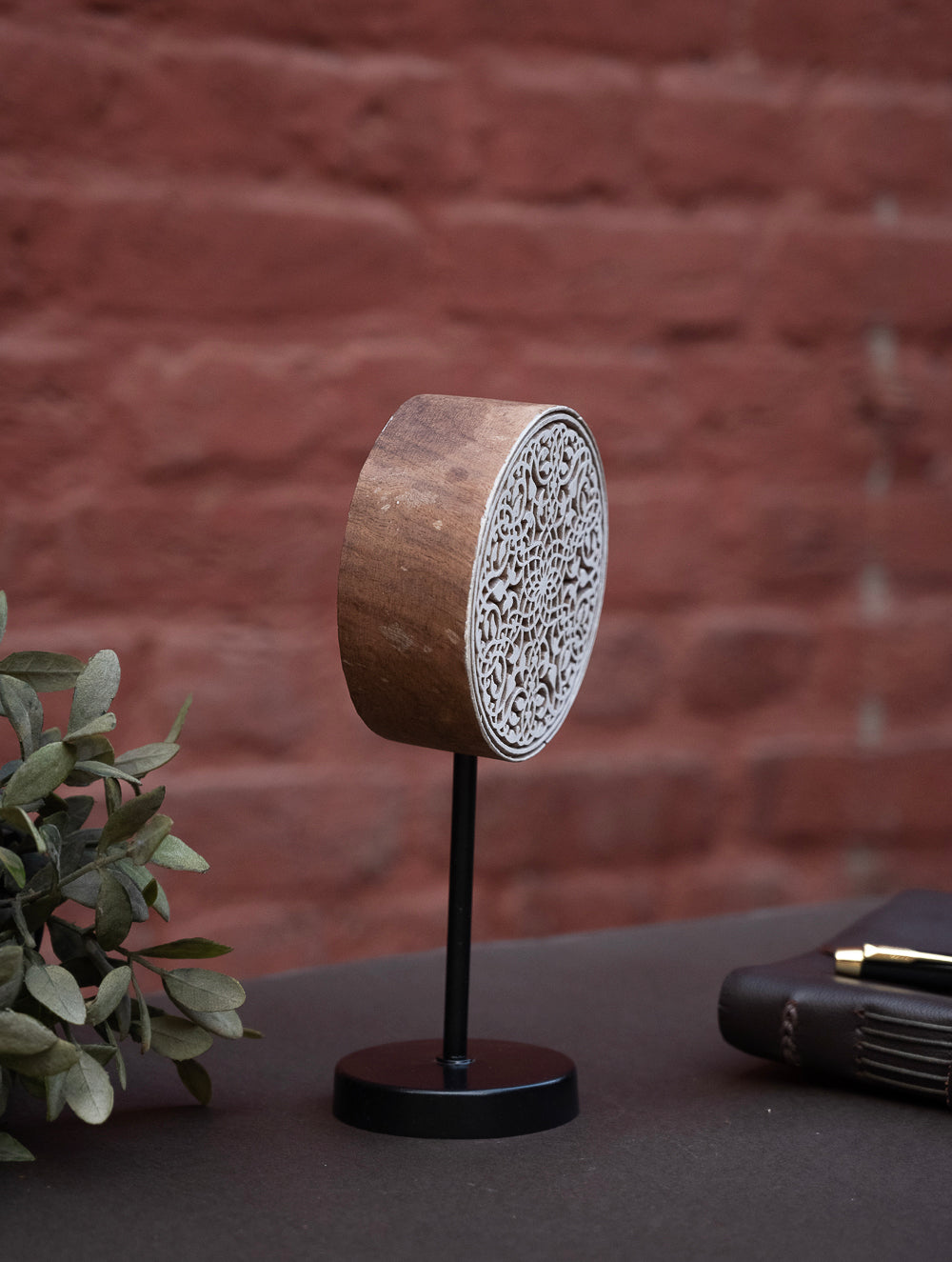 Nazakat. Exclusive, Fine Hand Engraved Wood Block Curio / Wall Piece - Arasti