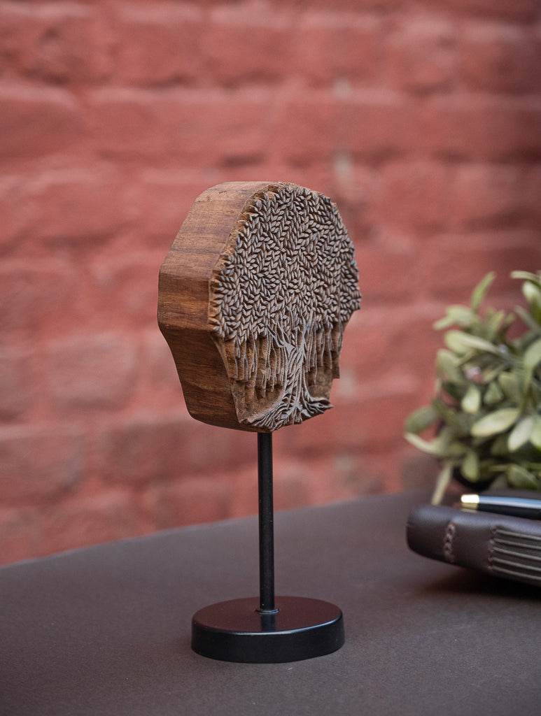 Nazakat. Exclusive, Fine Hand Engraved Wood Block Curio / Wall Piece - Banyan Tree