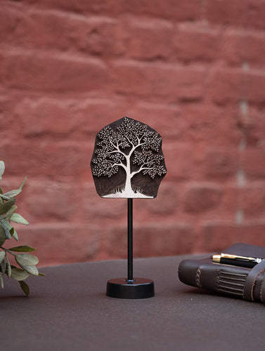 Nazakat. Exclusive, Fine Hand Engraved Wood Block Curio / Wall Piece - Darakht