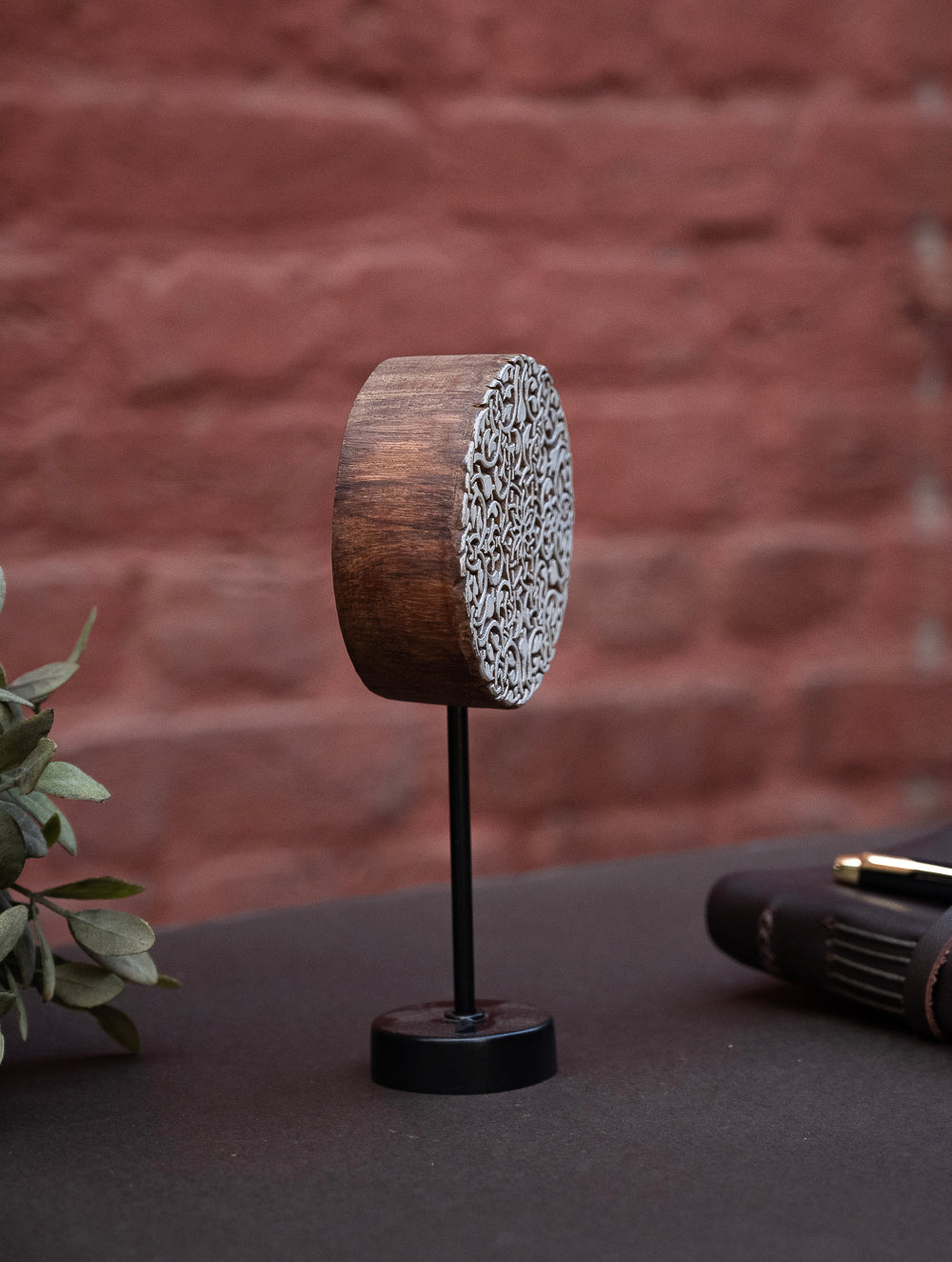 Nazakat. Exclusive, Fine Hand Engraved Wood Block Curio / Wall Piece - Gulshan