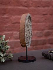 Nazakat. Exclusive, Fine Hand Engraved Wood Block Curio / Wall Piece - Paisley