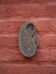 Nazakat. Exclusive, Fine Hand Engraved Wood Block Curio / Wall Piece - Paisley