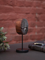 Nazakat. Exclusive, Fine Hand Engraved Wood Block Curio / Wall Piece - Shajar