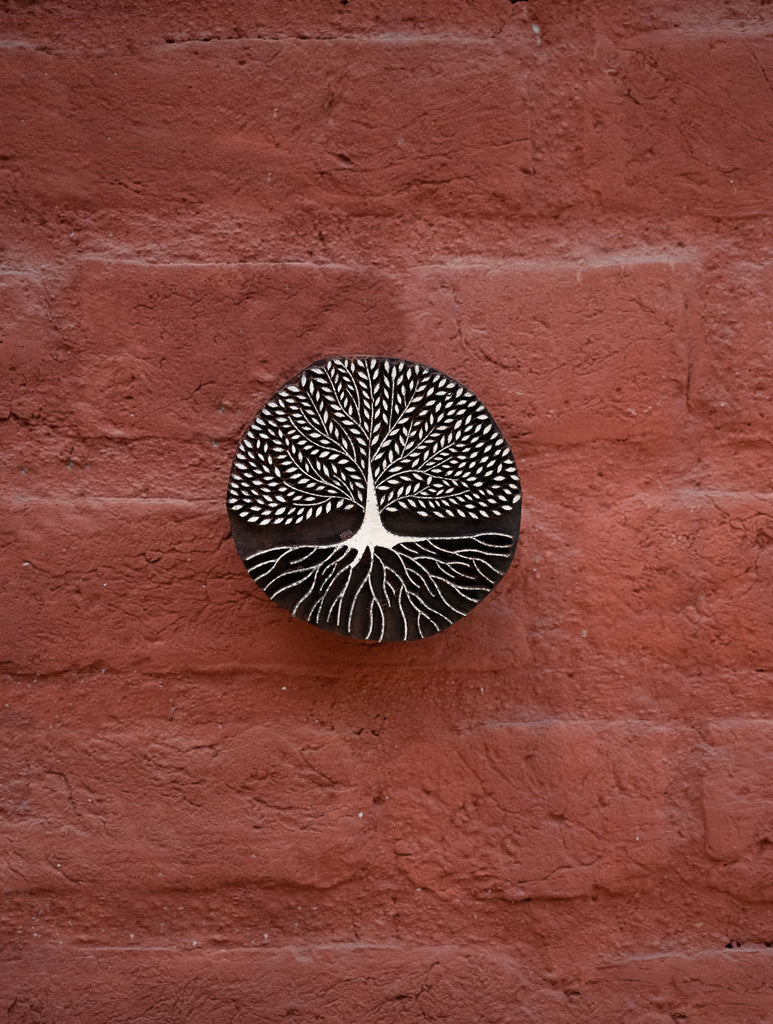 Nazakat. Exclusive, Fine Hand Engraved Wood Block Curio / Wall Piece - Shajar
