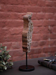 Nazakat. Exclusive, Fine Hand Engraved Wood Block Curio / Wall Piece - The Tiger