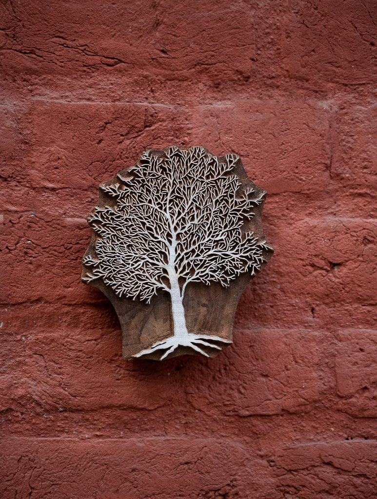 Nazakat. Exclusive, Fine Hand Engraved Wood Block Curio / Wall Piece - The Tree of Life