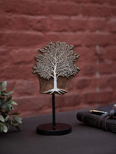 Nazakat. Exclusive, Fine Hand Engraved Wood Block Curio / Wall Piece - The Tree of Life