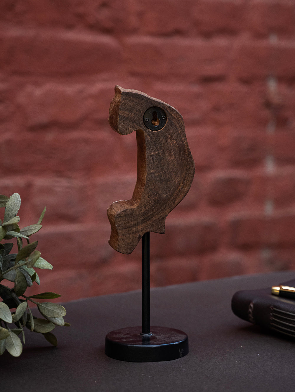 Nazakat. Exclusive, Fine Hand Engraved Wood Block Curio / Wall Piece - Tiger