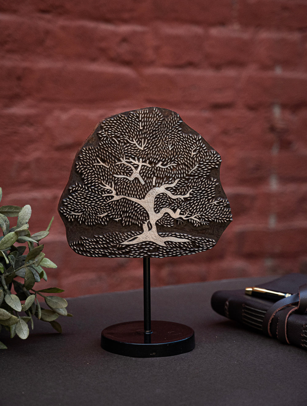 Load image into Gallery viewer, Nazakat. Exclusive, Fine Hand Engraved Wood Block Curio / Wall Piece - Tree in Autumn