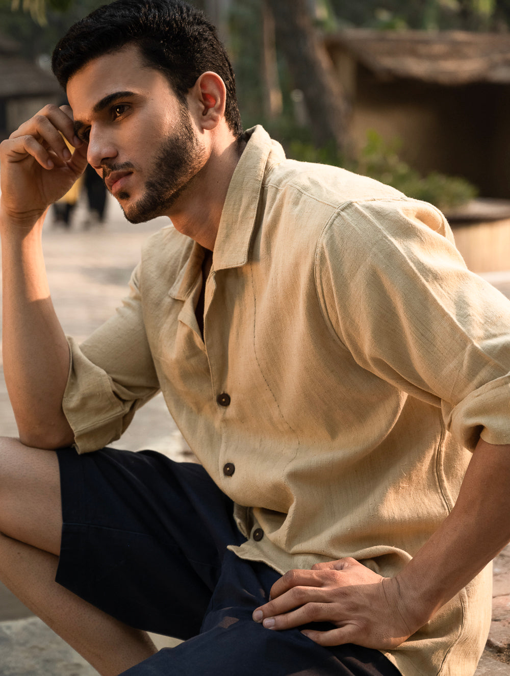 Organic Kala Cotton Shirt - Dull Khakhi