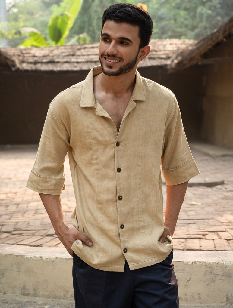 Organic Kala Cotton Shirt - Dull Khakhi
