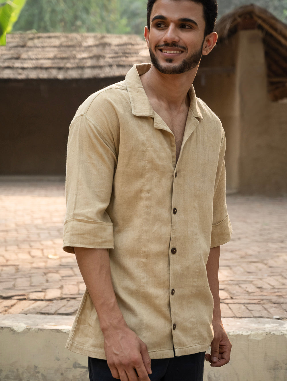 Organic Kala Cotton Shirt - Dull Khakhi