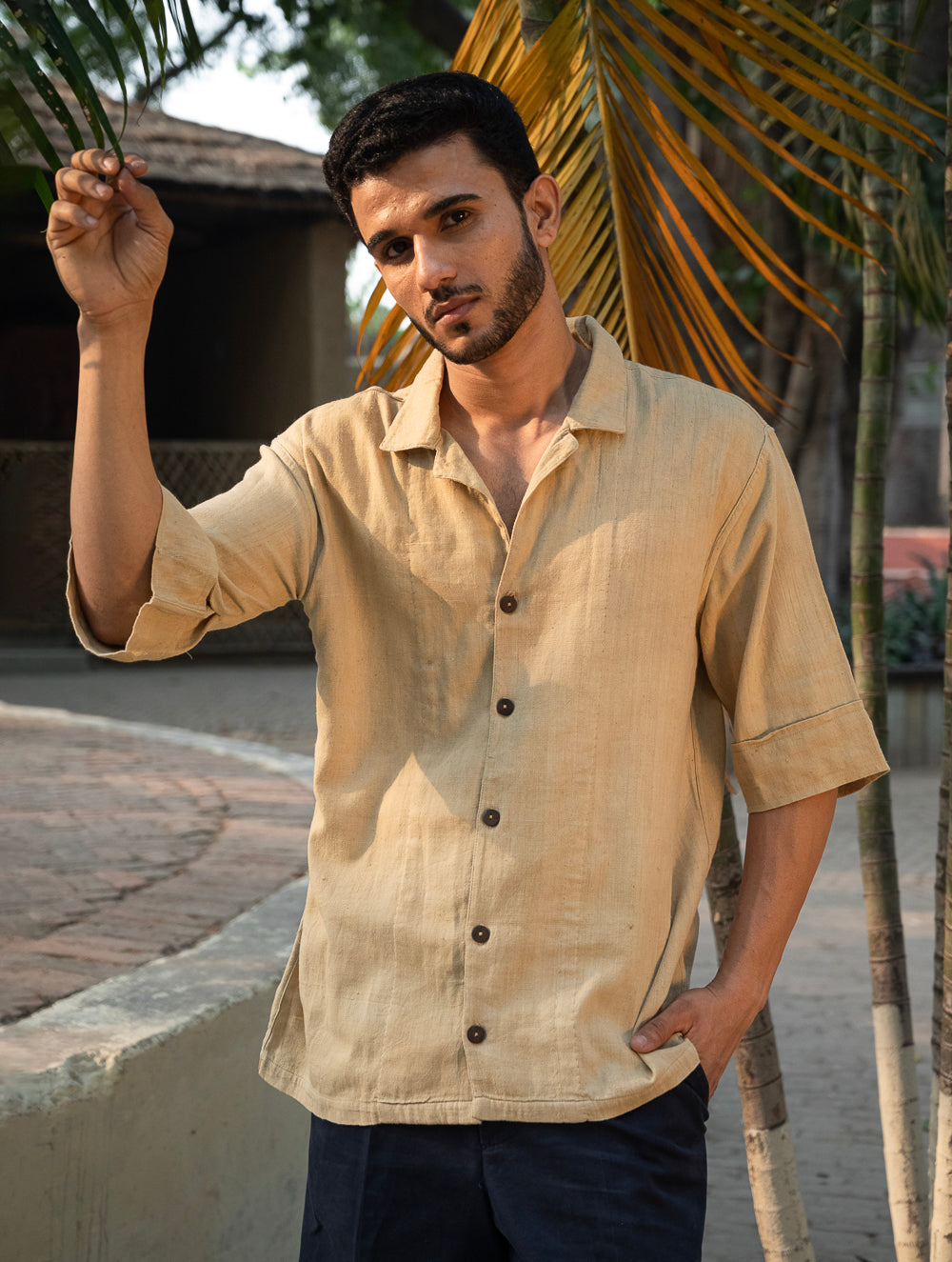 Organic Kala Cotton Shirt - Dull Khakhi