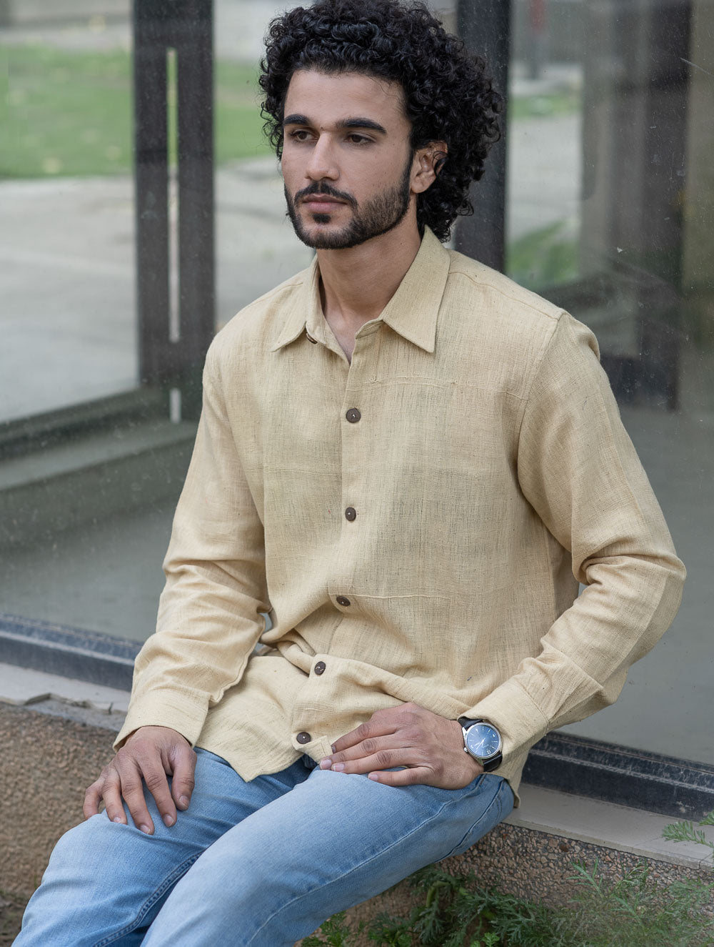 Organic Kala Cotton Shirt - Cream Summer 