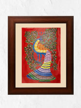 Load image into Gallery viewer, Original Gond Art Painting - Flamboyant Peacock (Lifesize, Unframed 4ft x 3ft)