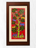 Original Gond Art Painting - The Silent Sentinel (Large, Unframed 3ft x 1ft)