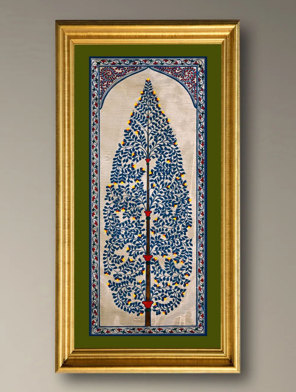 Load image into Gallery viewer, The Kalpavriksha Collection : Exclusive Pattachitra Art Silk Painting - Neelambara (Unframed with mount Height-20" ; Width-10")