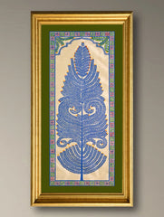 The Kalpavriksha Collection : Exclusive Pattachitra Art Silk Painting - Neel Tarangini Unframed with mount (Height-20" ; Width-10")