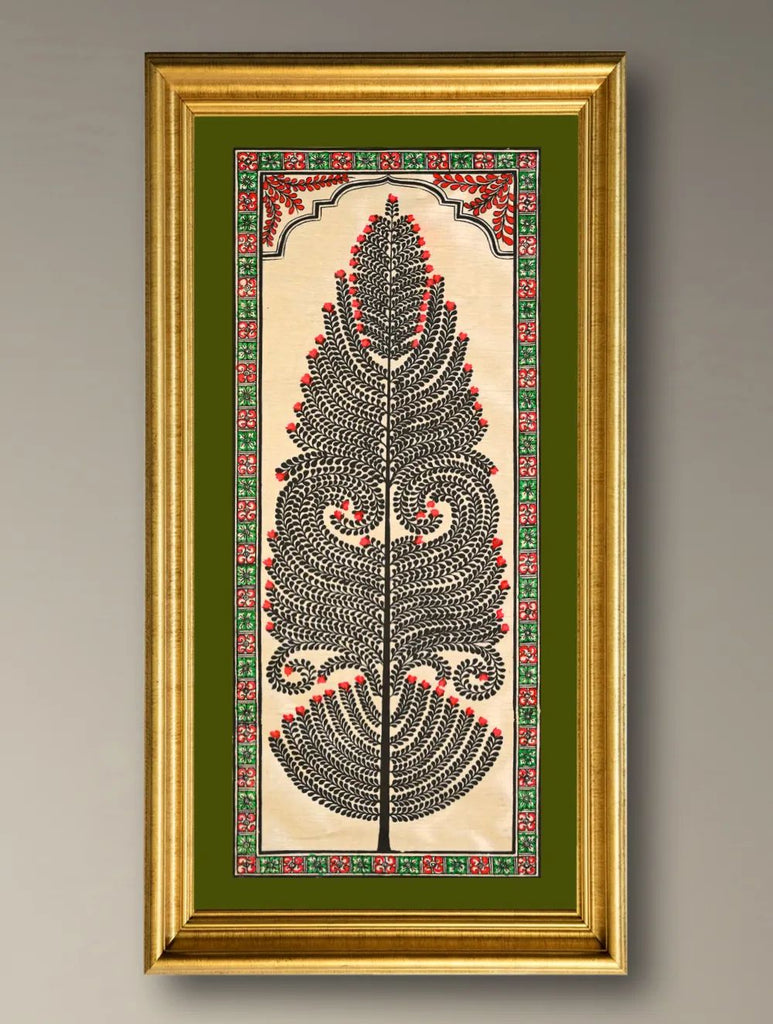 The Kalpavriksha Collection : Exclusive Pattachitra Art Silk Painting - Shyamanand (Unframed with mount Height-20" ; Width-10")