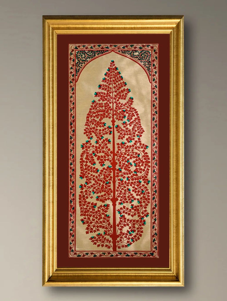 The Kalpavriksha Collection : Exclusive Pattachitra Art Silk Painting - Lohita (Unframed with mount Height-20" ; Width-10")