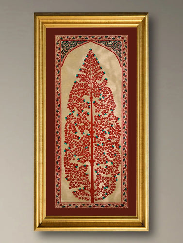 The Kalpavriksha Collection : Exclusive Pattachitra Art Silk Painting - Lohita (Unframed with mount Height-20