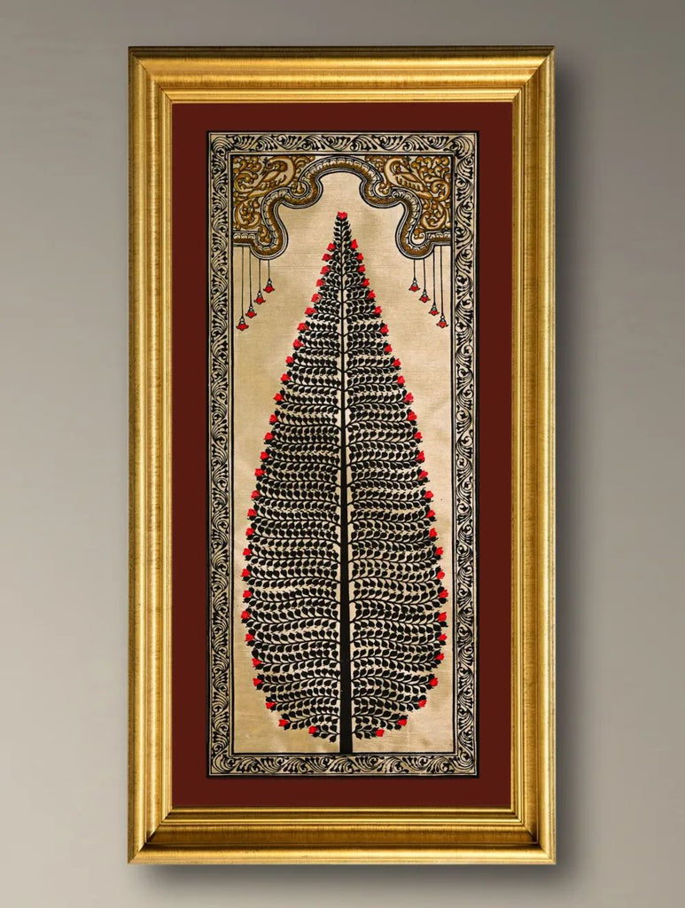 The Kalpavriksha Collection : Exclusive Pattachitra Art Silk Painting - Shyamila (Unframed with mount Height-20" ; Width-10")