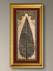 The Kalpavriksha Collection : Exclusive Pattachitra Art Silk Painting - Shyamila (Unframed with mount Height-20" ; Width-10")