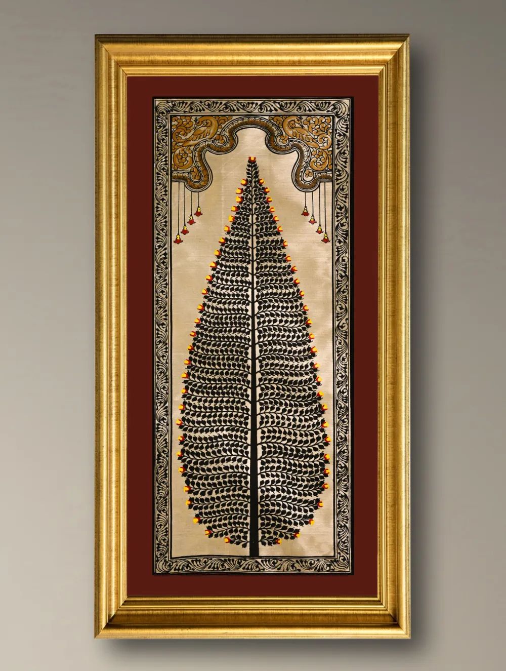 The Kalpavriksha Collection : Exclusive Pattachitra Art Silk Painting - Ojas (Unframed with mount Height-20" ; Width-10")