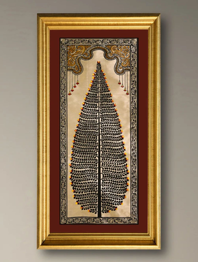 The Kalpavriksha Collection : Exclusive Pattachitra Art Silk Painting - Ojas (Unframed with mount Height-20" ; Width-10")