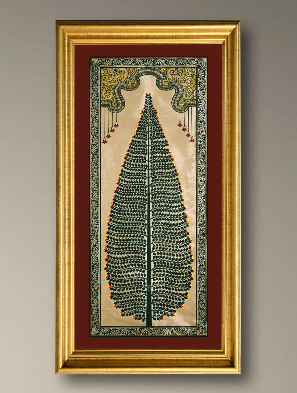 The Kalpavriksha Collection : Exclusive Pattachitra Art Silk Painting - Harita (Unframed with mount Height-20" ; Width-10") 