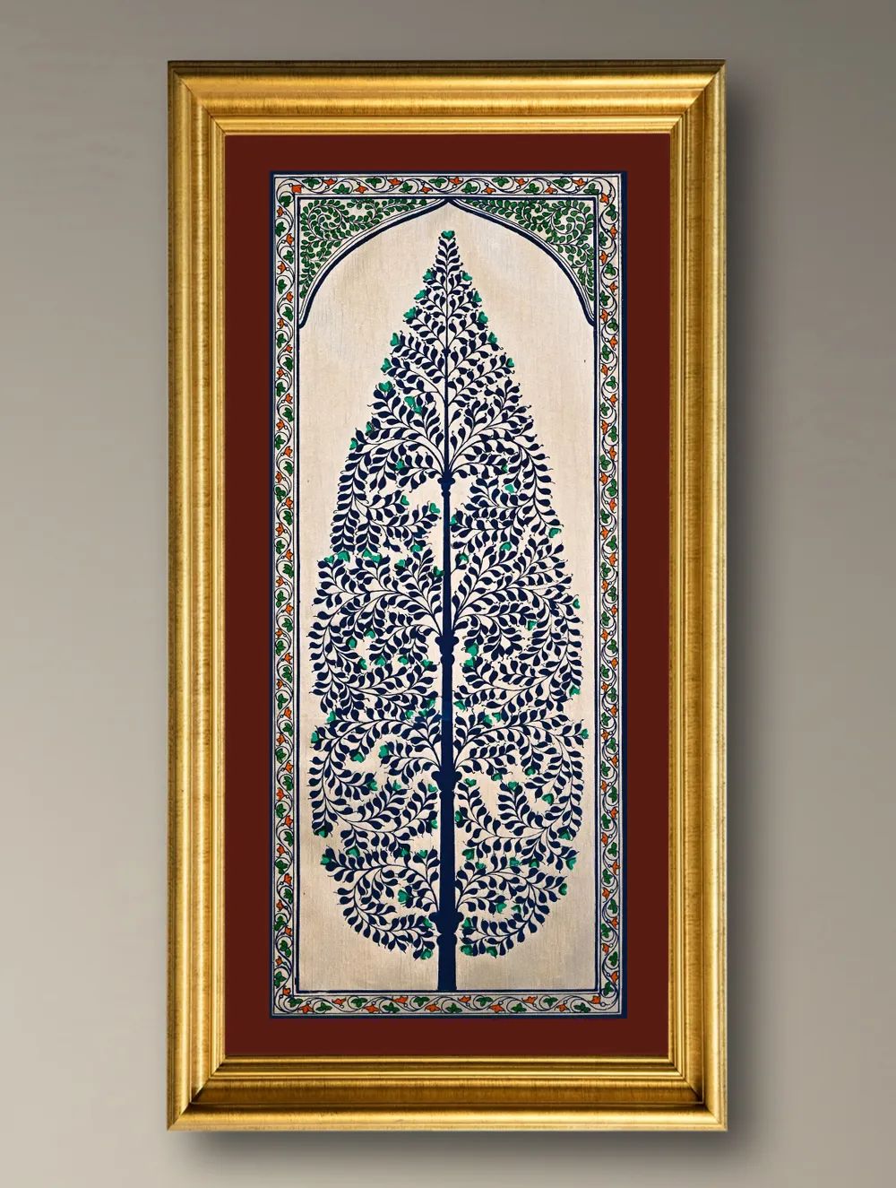 The Kalpavriksha Collection : Exclusive Pattachitra Art Silk Painting - Neel Harini (Unframed with mount Height-20" ; Width-10")