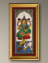 Load image into Gallery viewer, Handpainted Pattachitra Silk Painting - Padma Lakshmi (Unframed with mount 20.5" X 9.5")