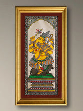 Load image into Gallery viewer, Handpainted Pattachitra Silk Painting - Vignaharta (Unframed with mount 20.5" X 9")