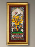 Handpainted Pattachitra Silk Painting - Vignaharta (Unframed with mount 20.5