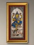 Handpainted Pattachitra Silk Painting - Neelambari (Unframed with mount 20.5