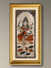 Load image into Gallery viewer, Handpainted Pattachitra Silk Painting - Hansini (Unframed with mount 20" X 10")
