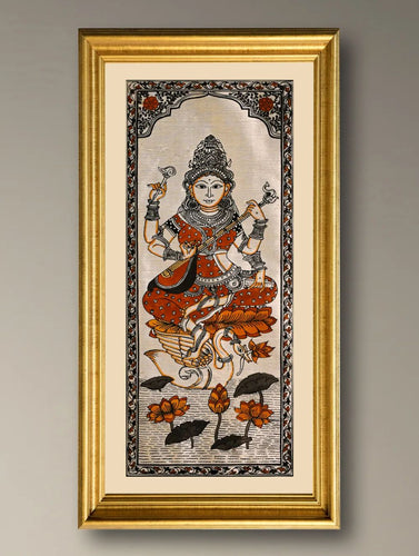 Handpainted Pattachitra Silk Painting - Hansini (Unframed with mount 20