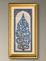 The Kalpavriksha Collection : Exclusive Pattachitra Art Silk Painting - Neel Manjari (Unframed with mount Height-20" ; Width-10")