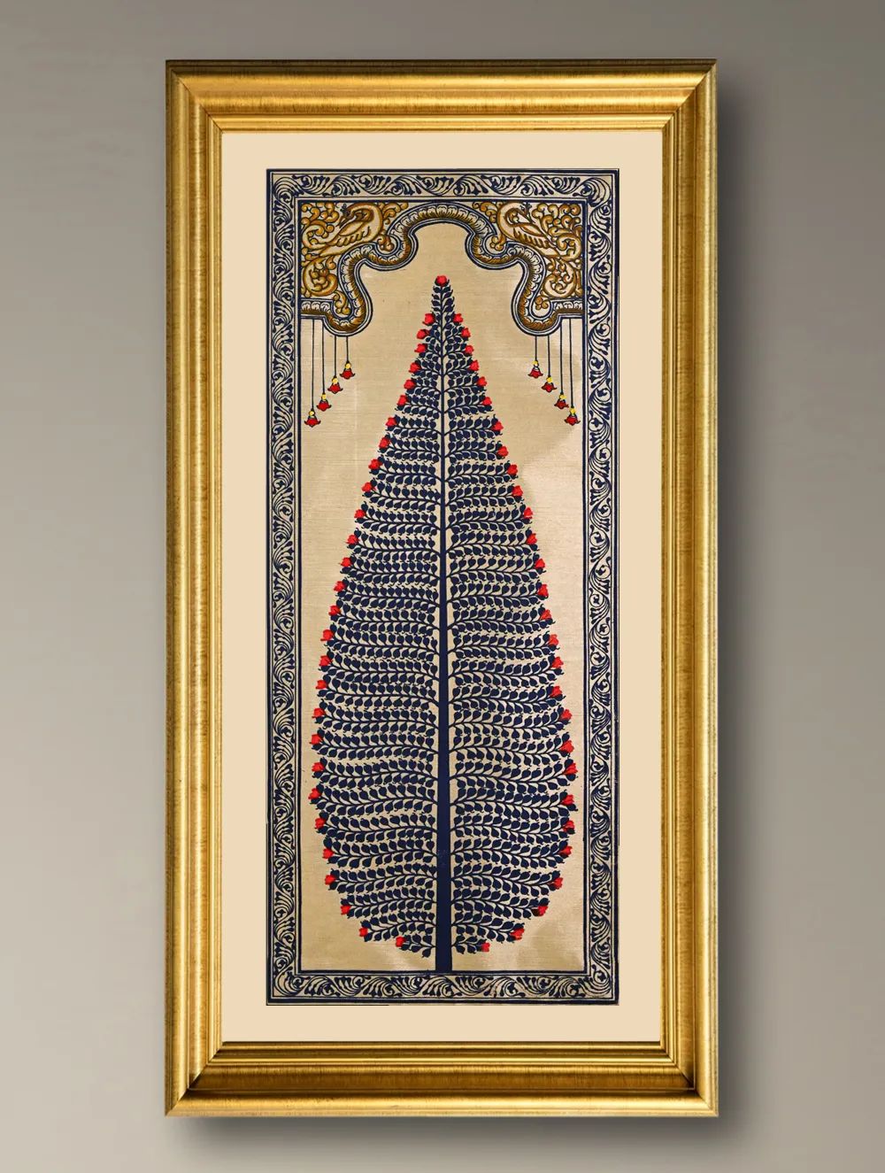 Load image into Gallery viewer, The Kalpavriksha Collection : Exclusive Pattachitra Art Silk Painting - Neel Kanth (Unframed with mount Height-20" ; Width-10")