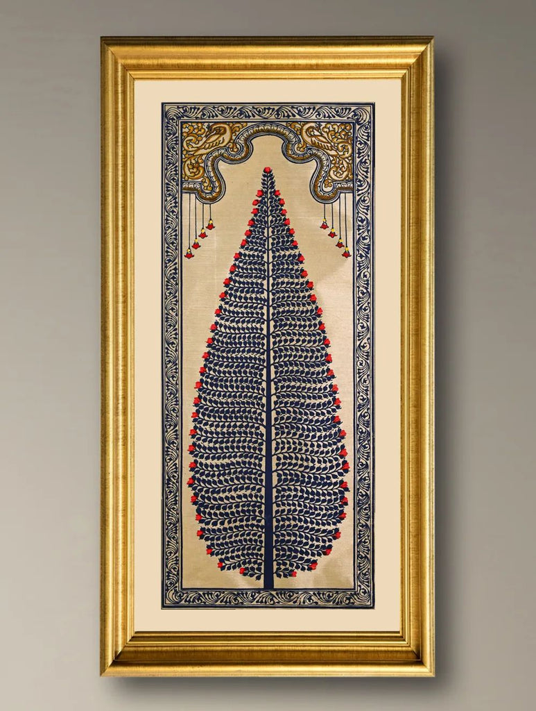 The Kalpavriksha Collection : Exclusive Pattachitra Art Silk Painting - Neel Kanth (Unframed with mount Height-20" ; Width-10")