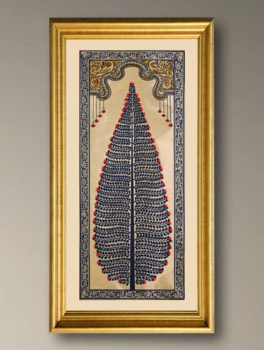 The Kalpavriksha Collection : Exclusive Pattachitra Art Silk Painting - Neel Kanth (Unframed with mount Height-20