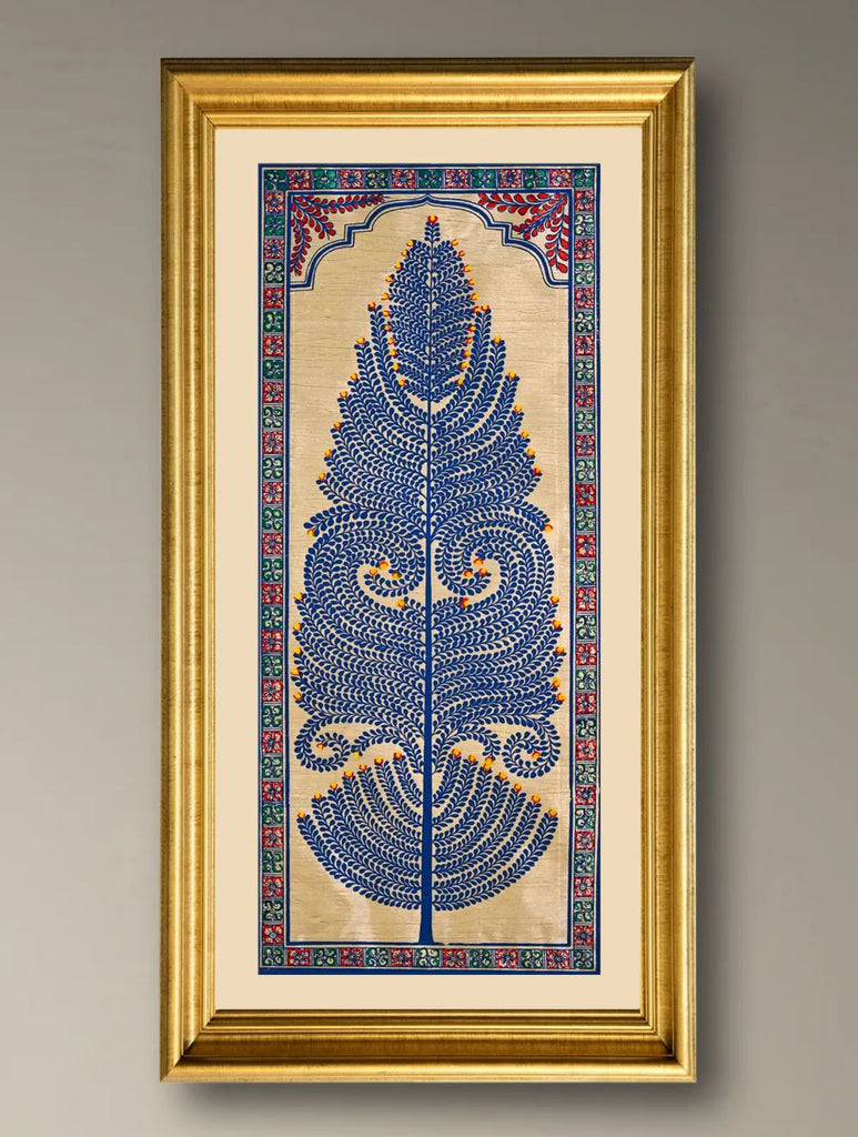 The Kalpavriksha Collection : Exclusive Pattachitra Art Silk Painting - N?lavar?a (Unframed with mount Height-20" ; Width-10")