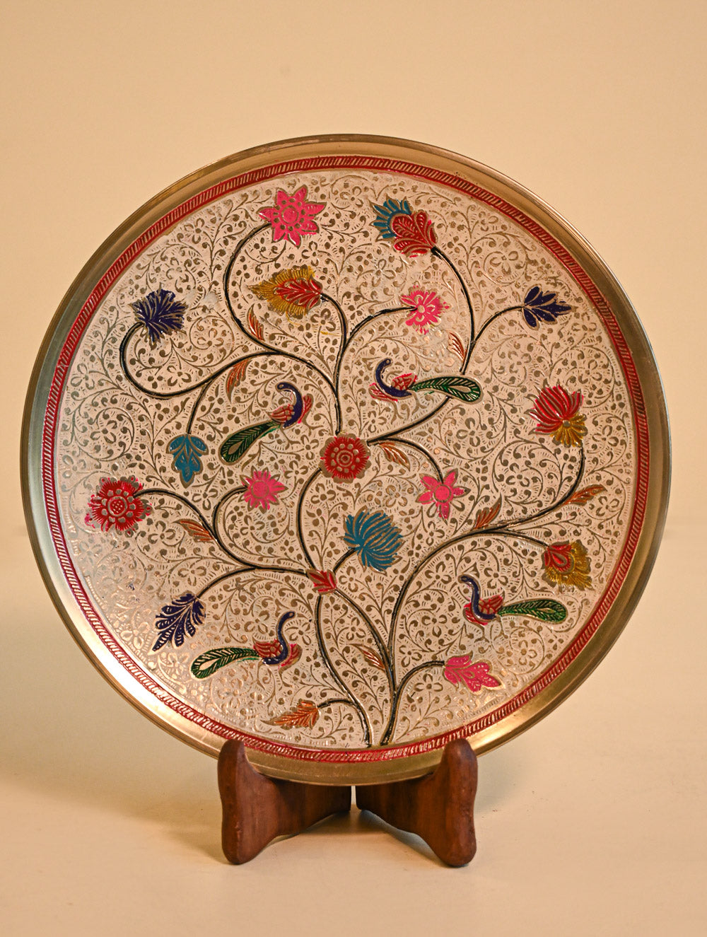 Brass Engraved Plate Curio - Muster Garden