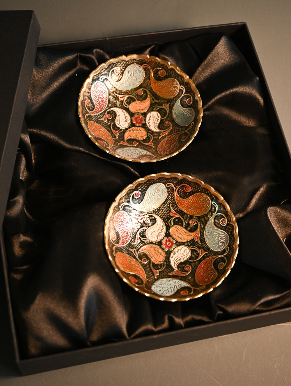 Brass Engraved Bowls - The Paisley Tapestry (Set of 2)