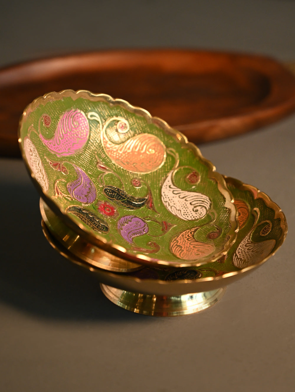 Brass Engraved Bowls - The Paisley Reverie (Set of 2)