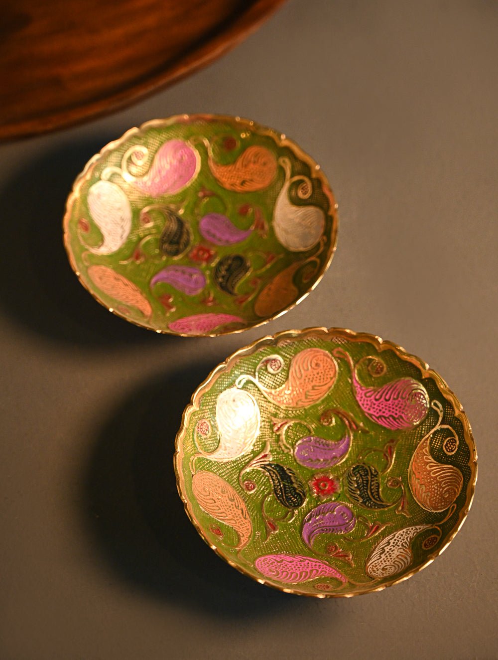 Brass Engraved Bowls - The Paisley Reverie (Set of 2)