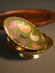 Brass Engraved Bowls - The Paisley Reverie (Set of 2)