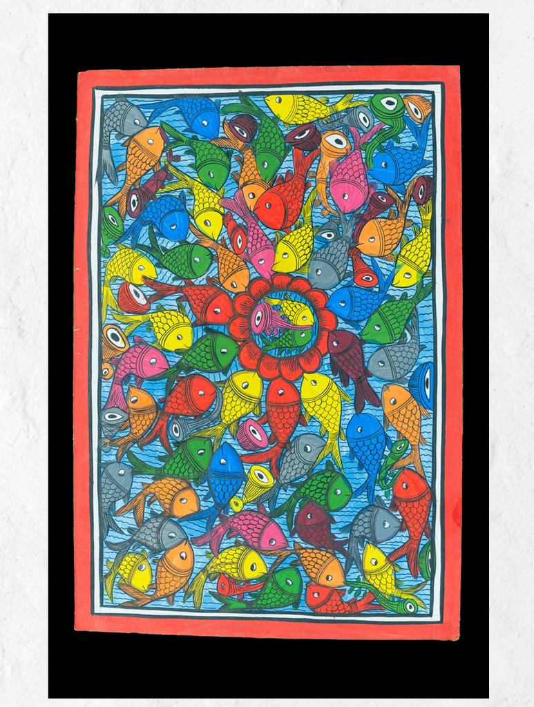 Patua Art Painting - Fish Wedding